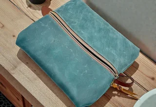 Leather or embroidery product image leather teal toiletry bag bathroom