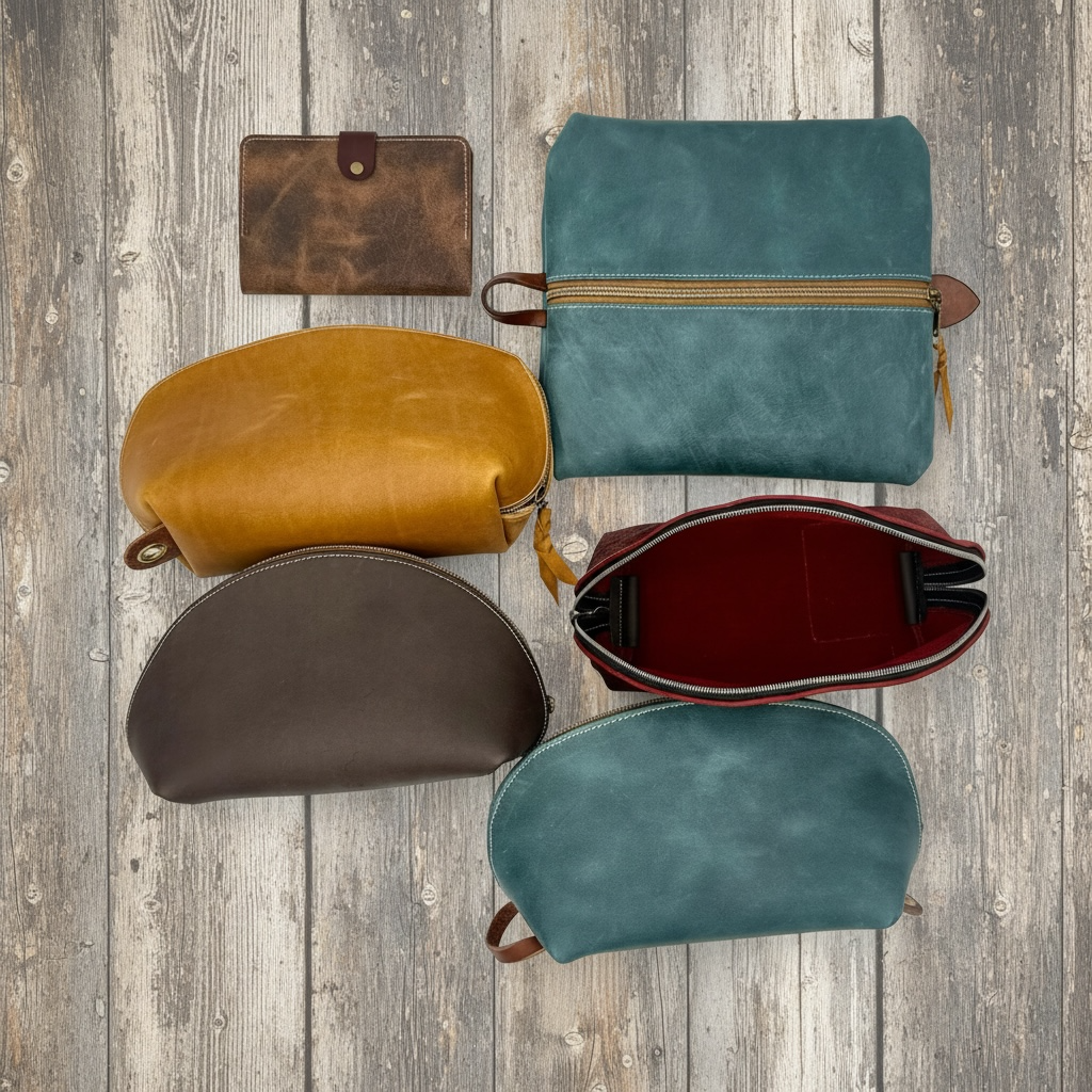 Handcrafted leather tote with custom embroidery